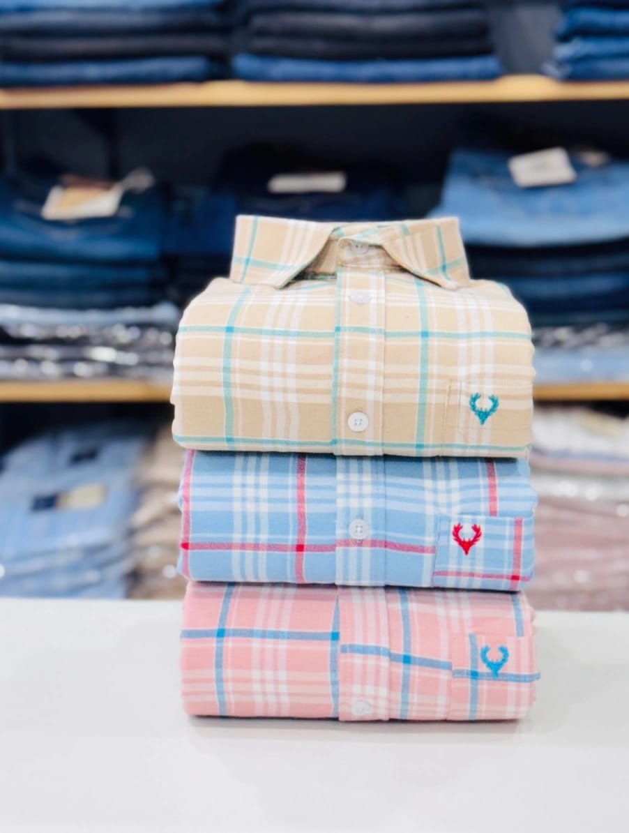 Mens Cotton Full Sleeves Check Shirts Pack of 1