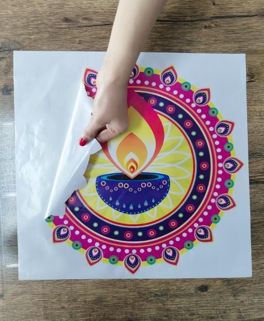 Diwali Rangoli Stickers Blue Diya